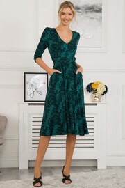 Jolie Moi Green Lilian Viscose Fit & Flare Dress - Image 4 of 5