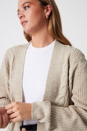 Threadbare Brown Cable Knit Cardigan - Image 4 of 4