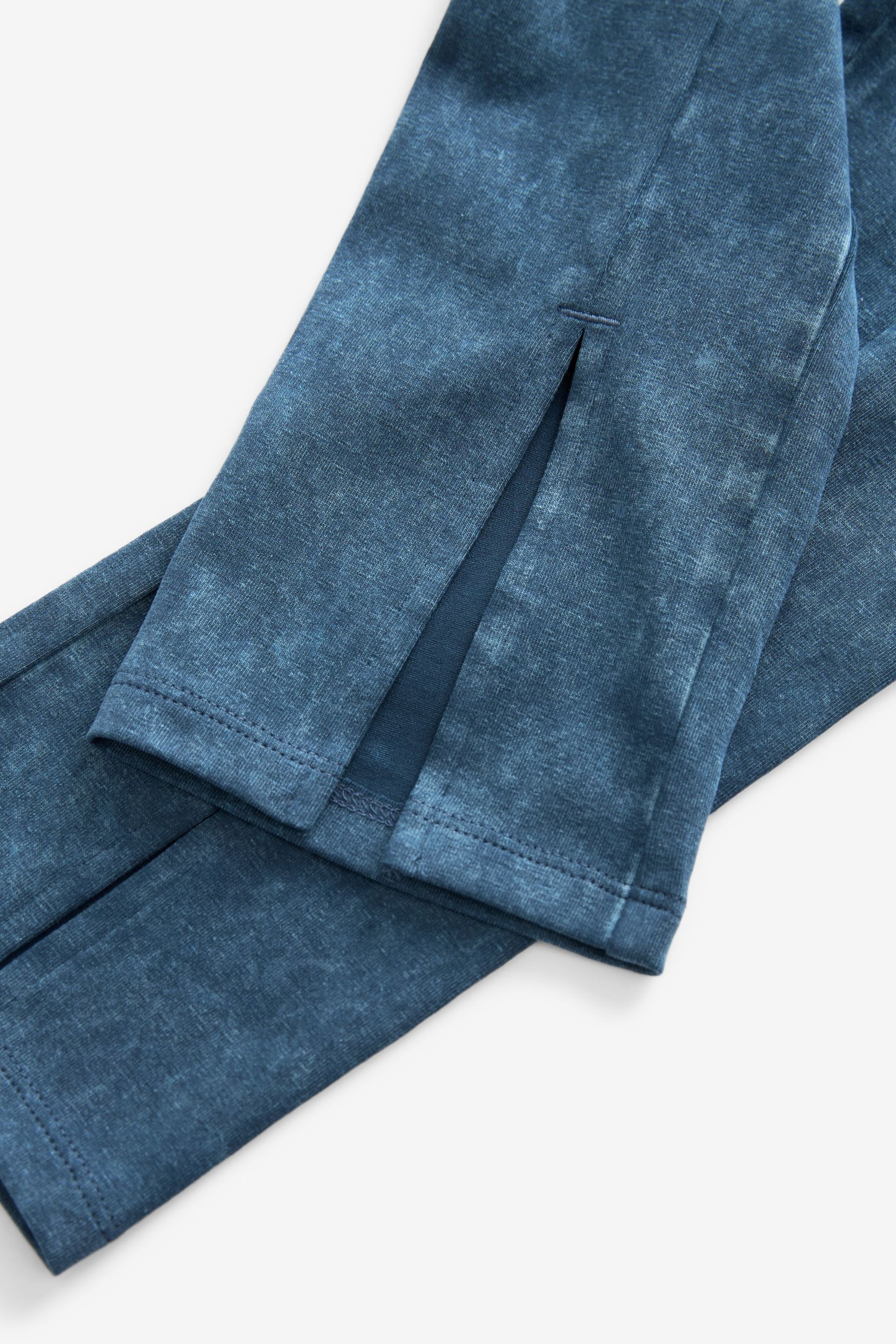 Blue Acid Wash Soft Jersey Split Front Leggings (3-16yrs) - Image 7 of 7