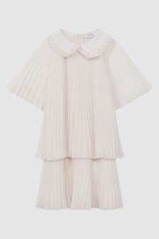 Reiss Ivory Nadia Junior Pleated Collared Tiered Dress - Image 2 of 7