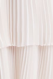 Reiss Ivory Nadia Junior Pleated Collared Tiered Dress - Image 5 of 7