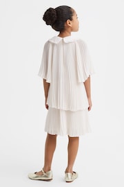 Reiss Ivory Nadia Junior Pleated Collared Tiered Dress - Image 6 of 7