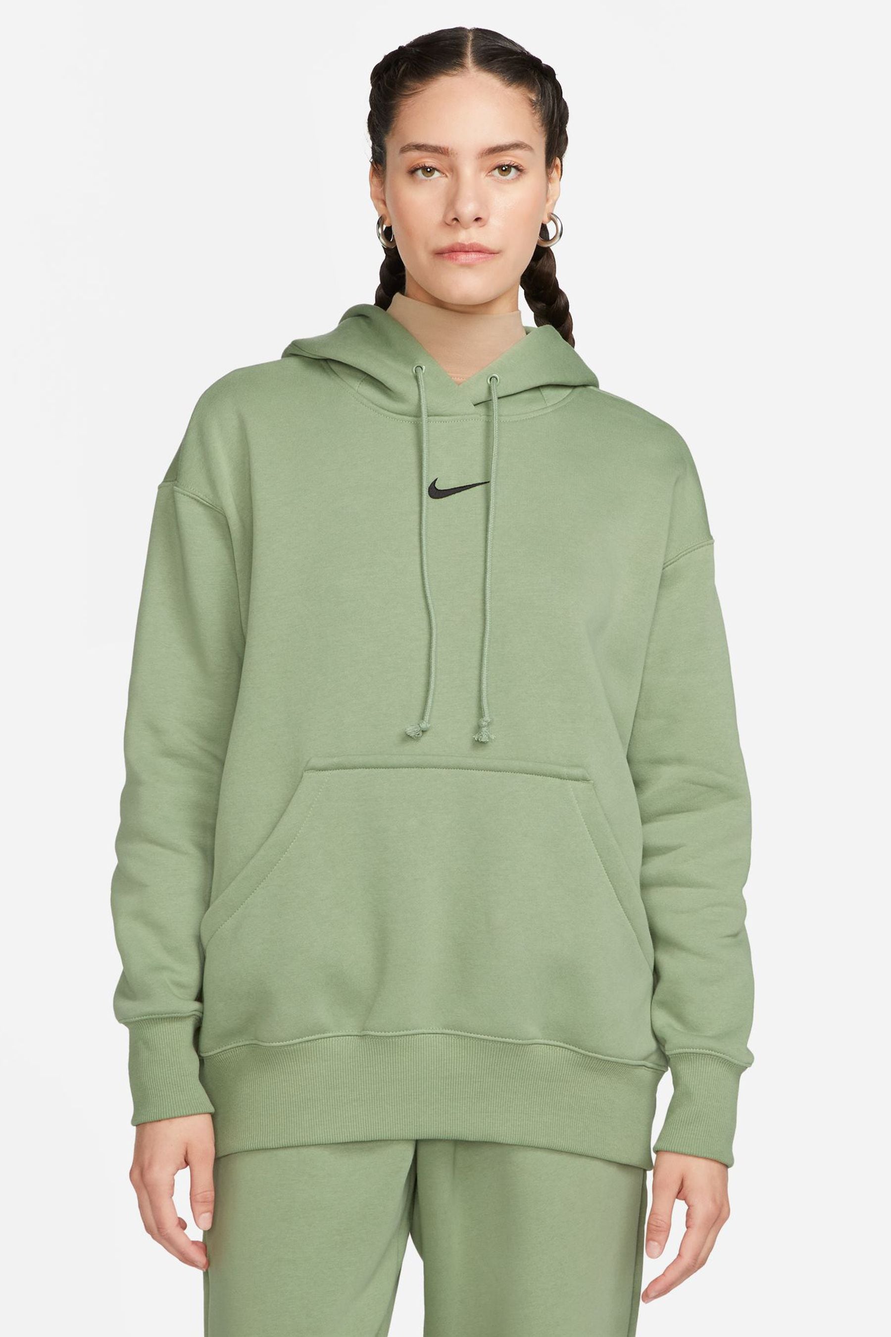 Buy Nike Green Oversized Mini Swoosh Hoodie from Next Poland