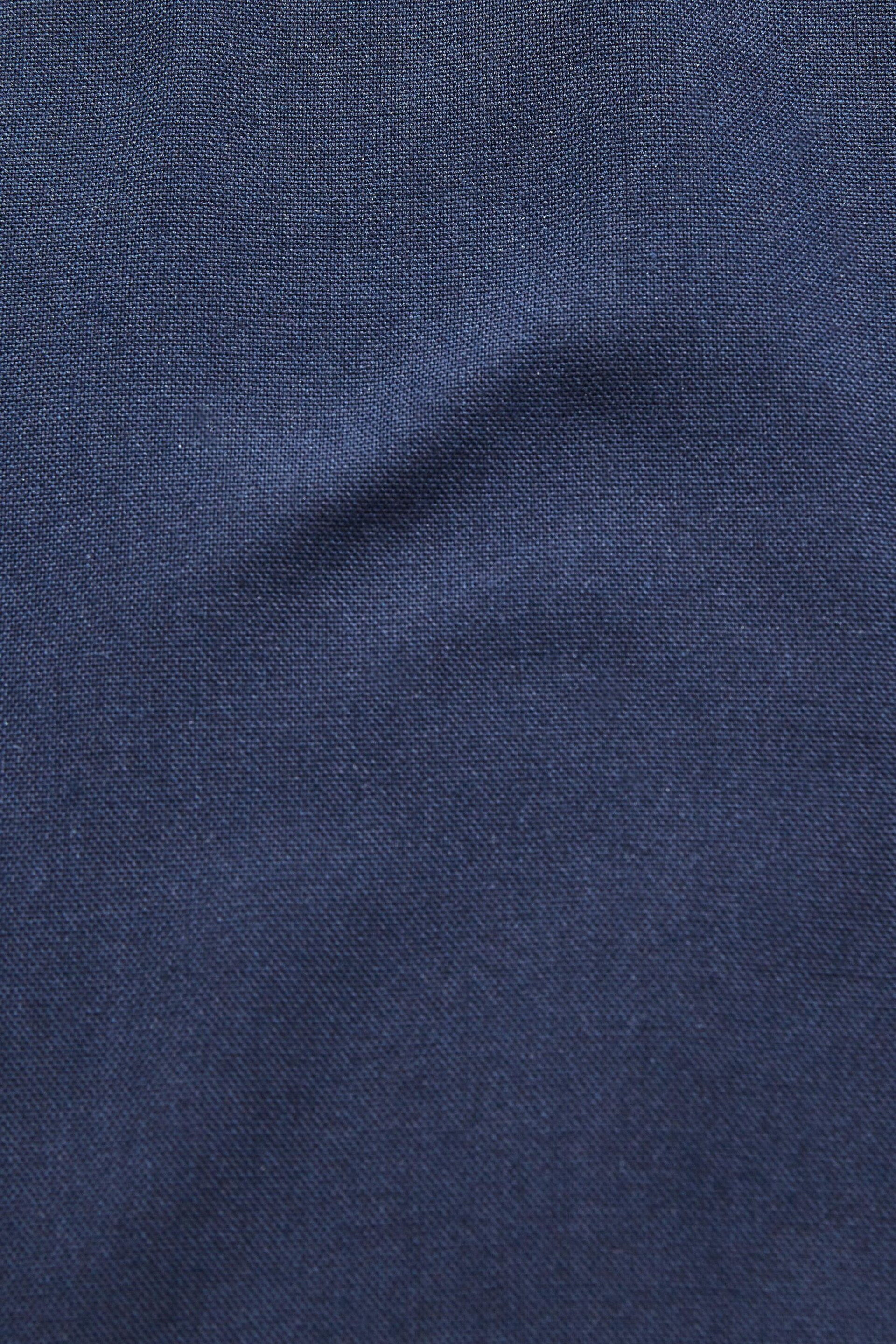 Navy Blue Easy Iron Button Down Short Sleeve Oxford Shirt - Image 7 of 7