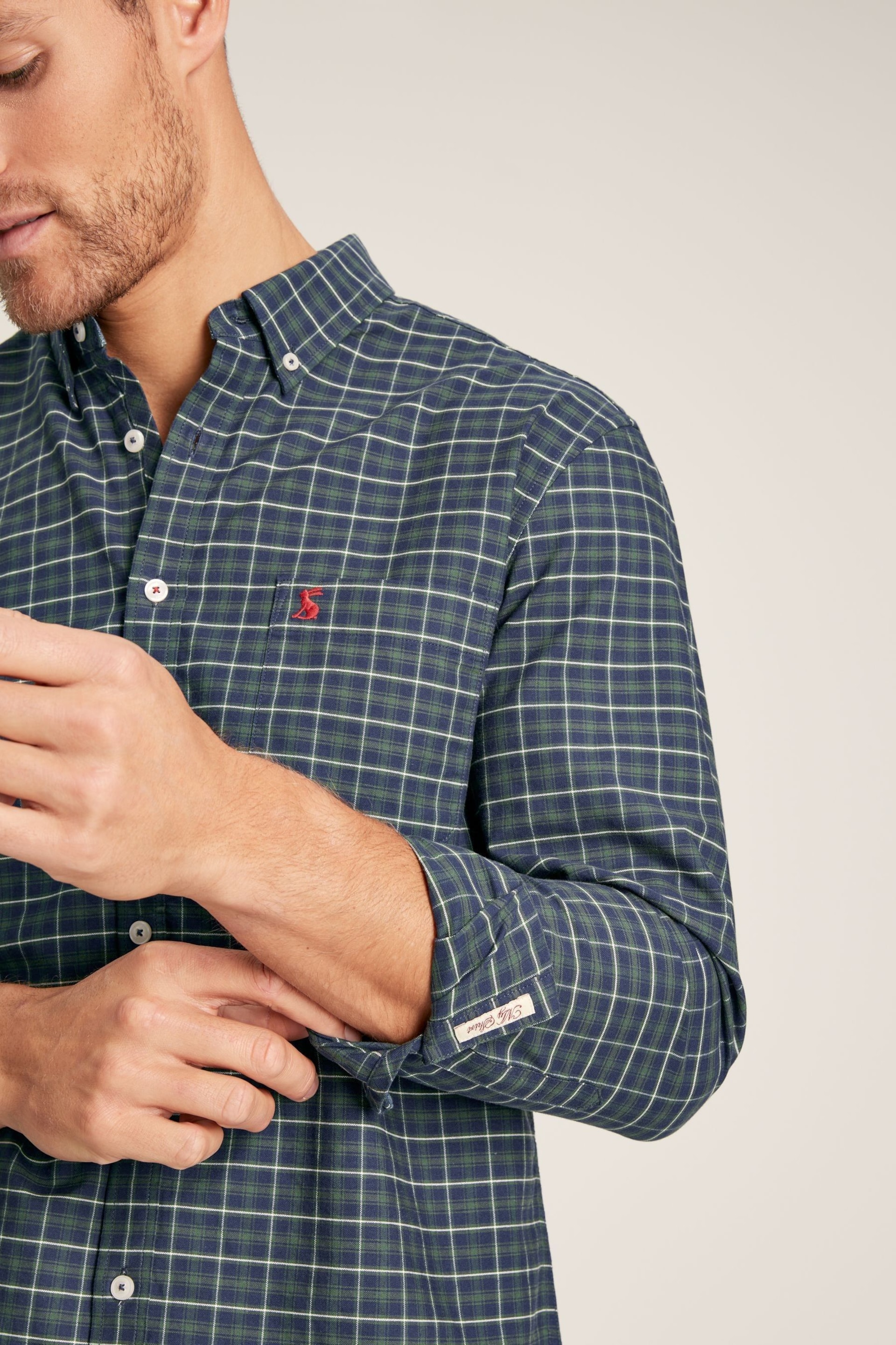 Joules Welford Navy Cotton Check Shirt - Image 5 of 7