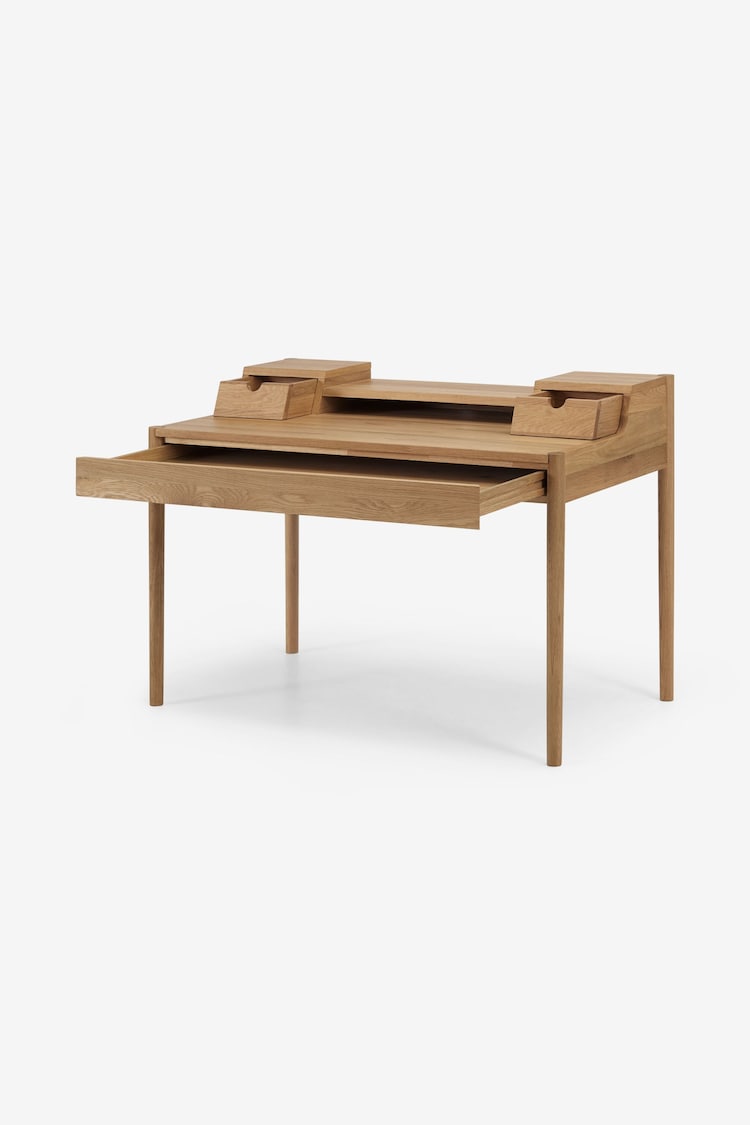 MADE.COM Oak Leonie Wide Office Desk - Image 2 of 7