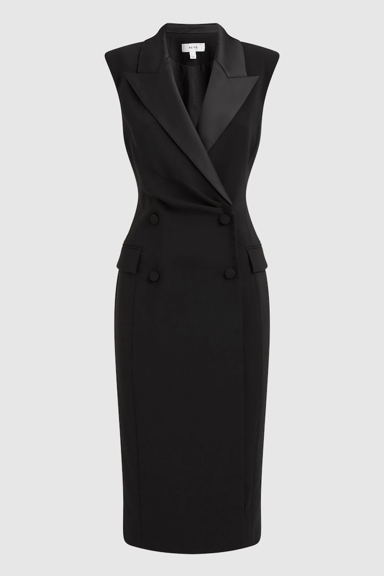 Double-Breasted Midi One Piece <br> -Navy-