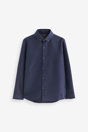 Navy Blue Soft Touch Smart Long Sleeve Shirt (3-16yrs)