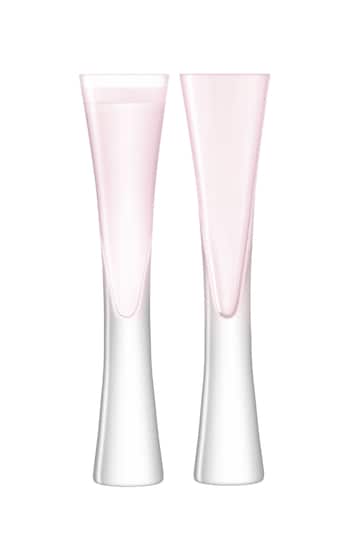 LSA International Set of 2 Blush Pink Moya Blush Champagne Flutes