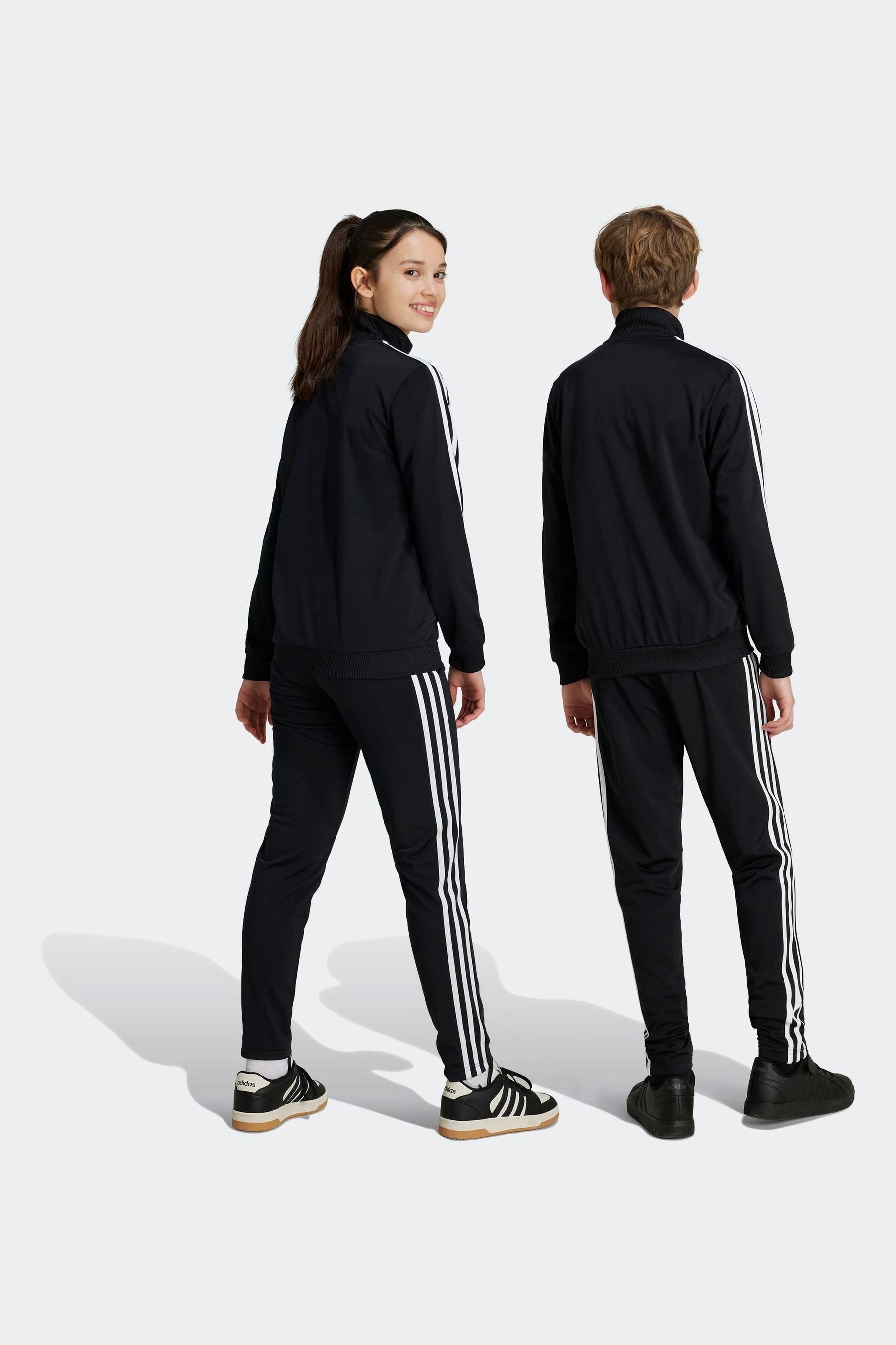 adidas Red Black Sportswear Essentials 3 Stripes Tiberio Tracksuit