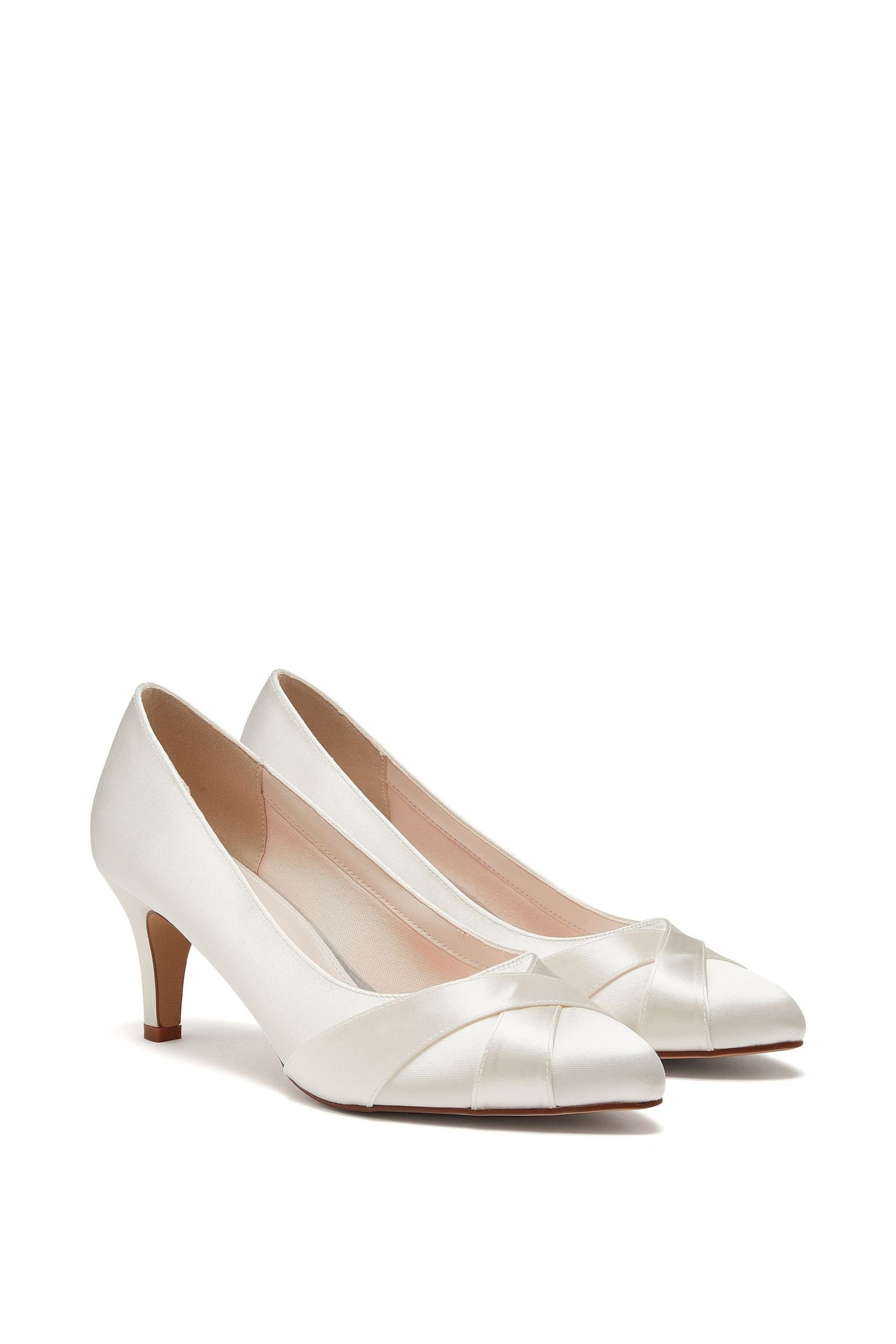 Rainbow Club Cream Bridal Lexi Wide Fit Satin Wedding Court Shoes - Image 2 of 4