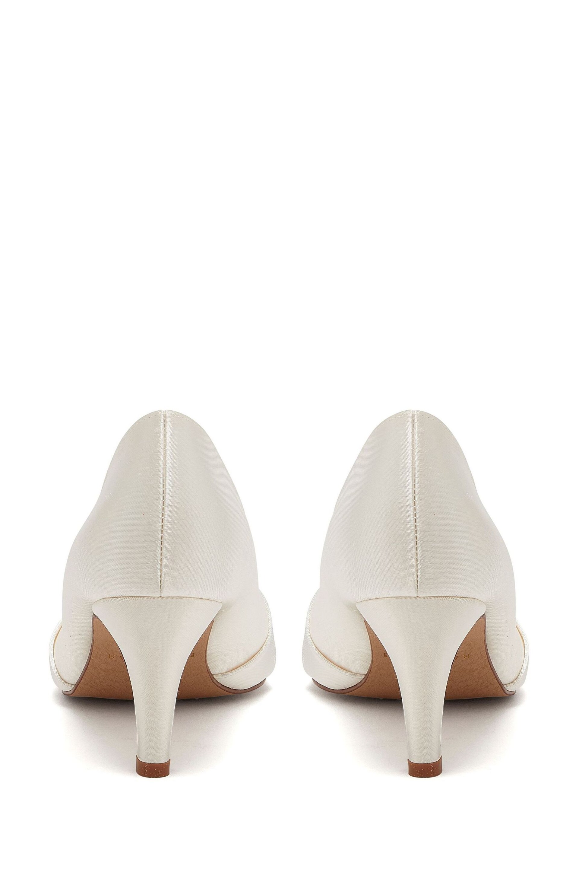 Rainbow Club Cream Bridal Lexi Wide Fit Satin Wedding Court Shoes - Image 3 of 4