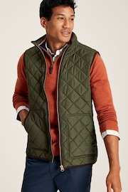 Joules Maynard Green Diamond Quilted Gilet - Image 1 of 6