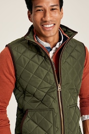 Joules Maynard Green Diamond Quilted Gilet - Image 3 of 6