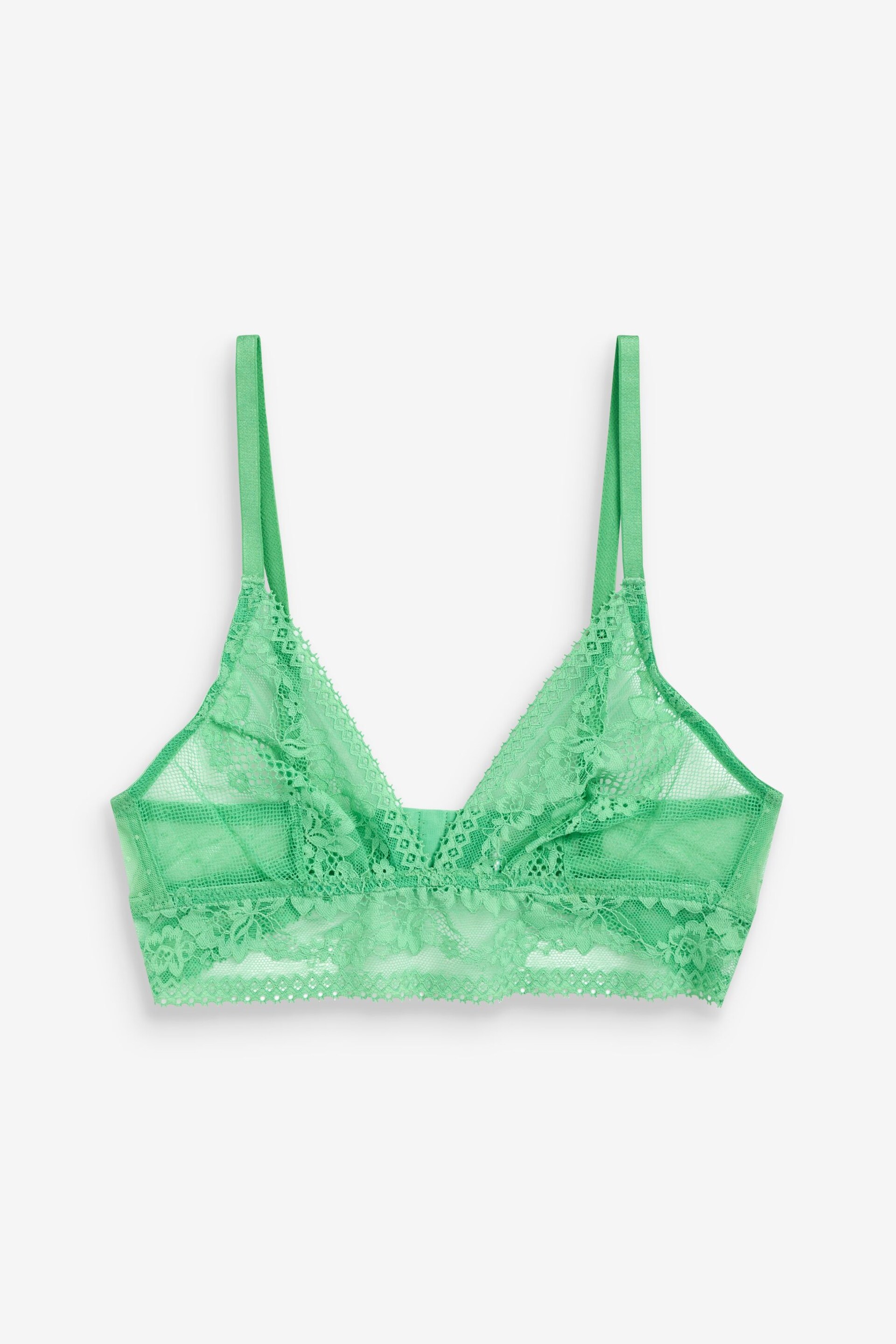 Green Non Pad Non Wire Lace Bra - Image 5 of 6