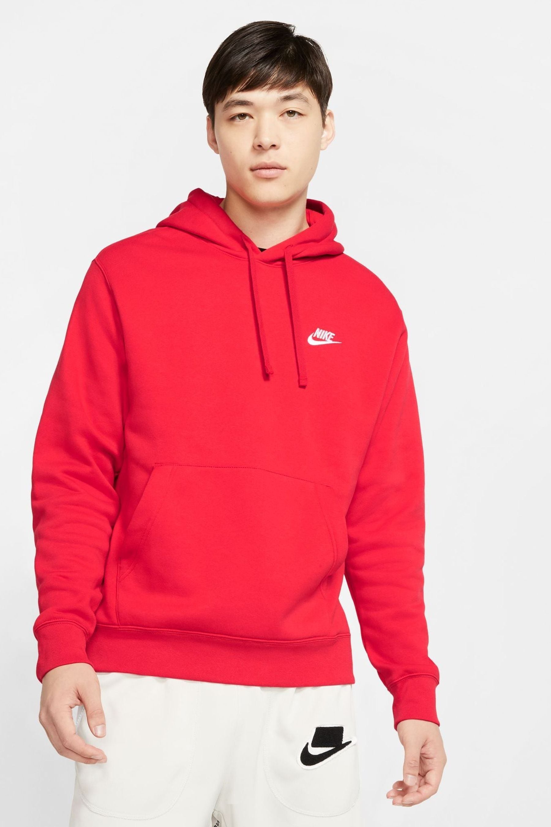 Red nike sportswear hoodie best sale