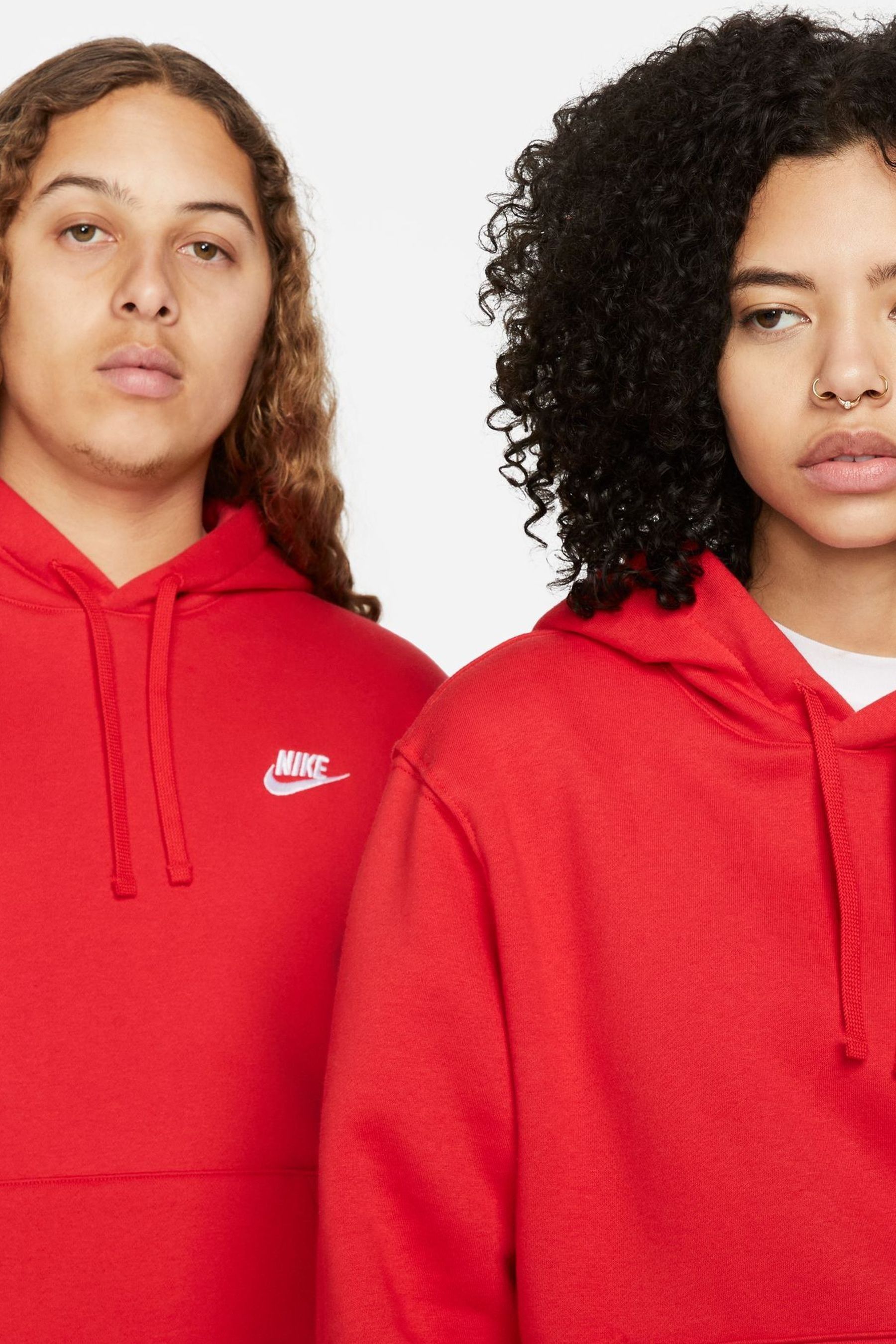 Buy Nike University Red Club Pullover Hoodie from Next Netherlands