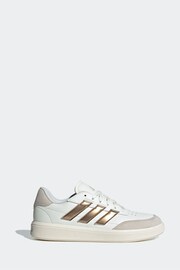 adidas Beige Court Block Trainers - Image 1 of 8