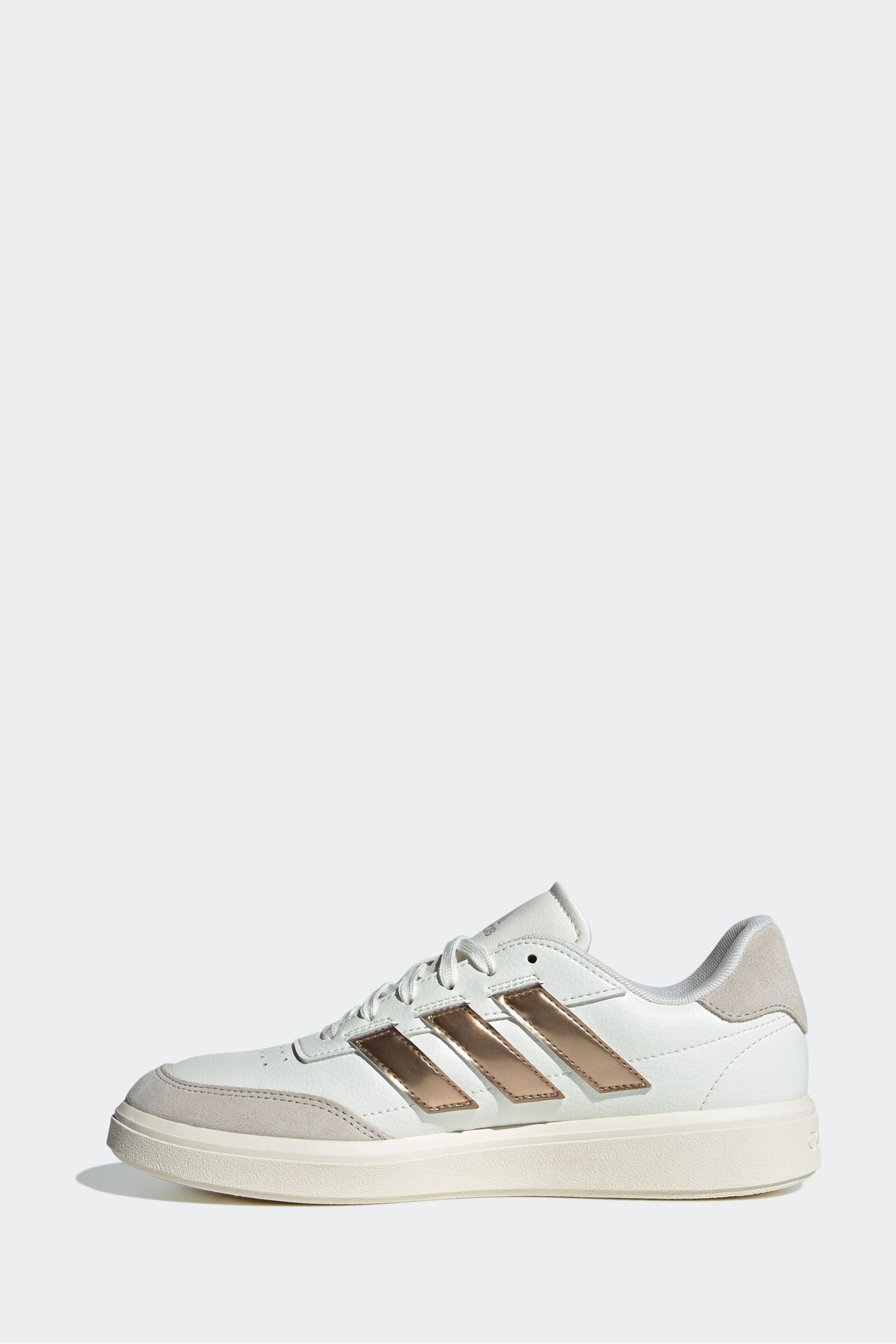 adidas Beige Court Block Trainers - Image 2 of 8