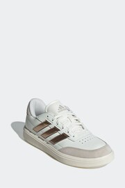 adidas Beige Court Block Trainers - Image 3 of 8