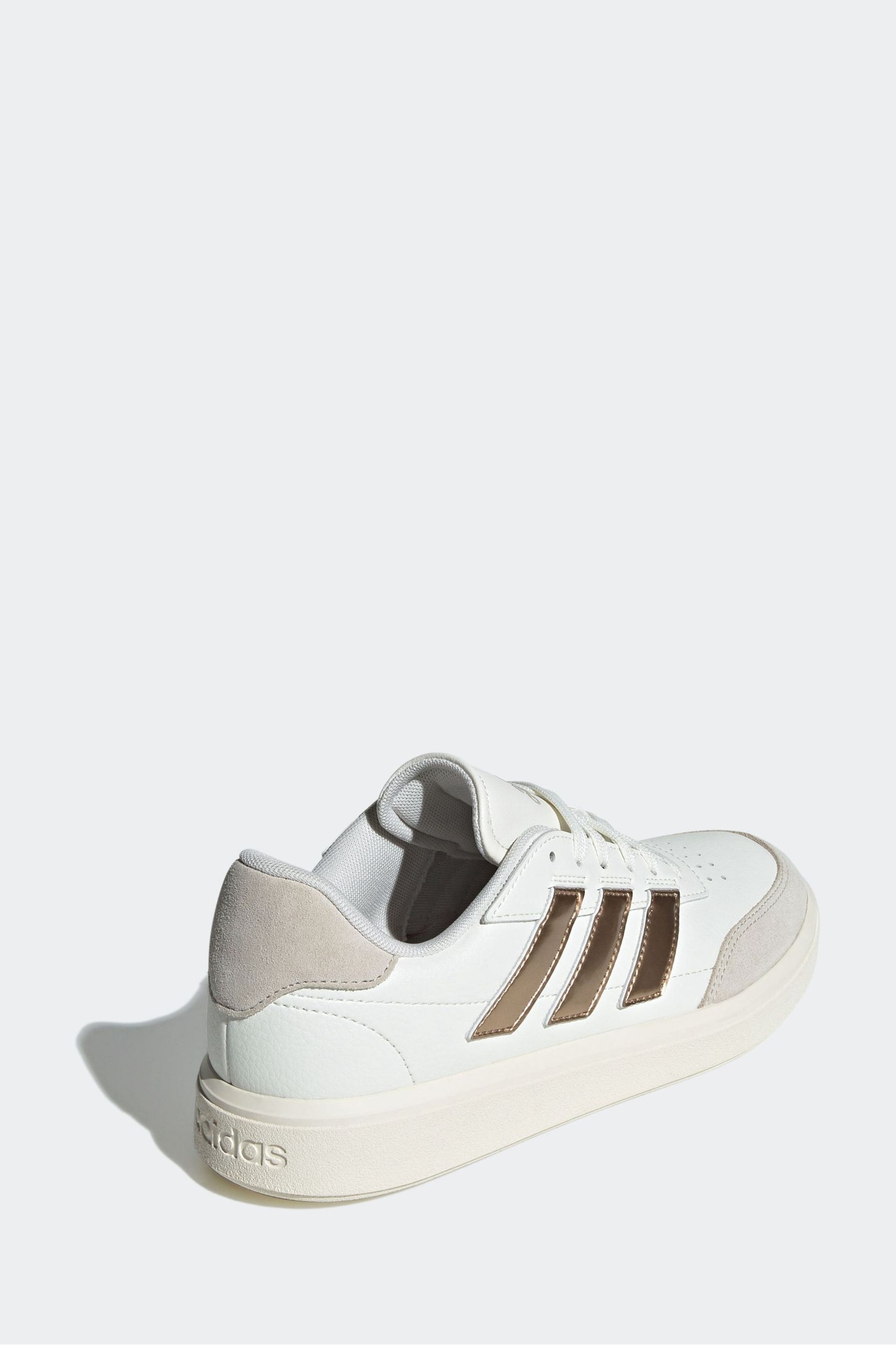adidas Beige Court Block Trainers - Image 4 of 8