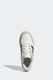 adidas Beige Court Block Trainers - Image 5 of 8