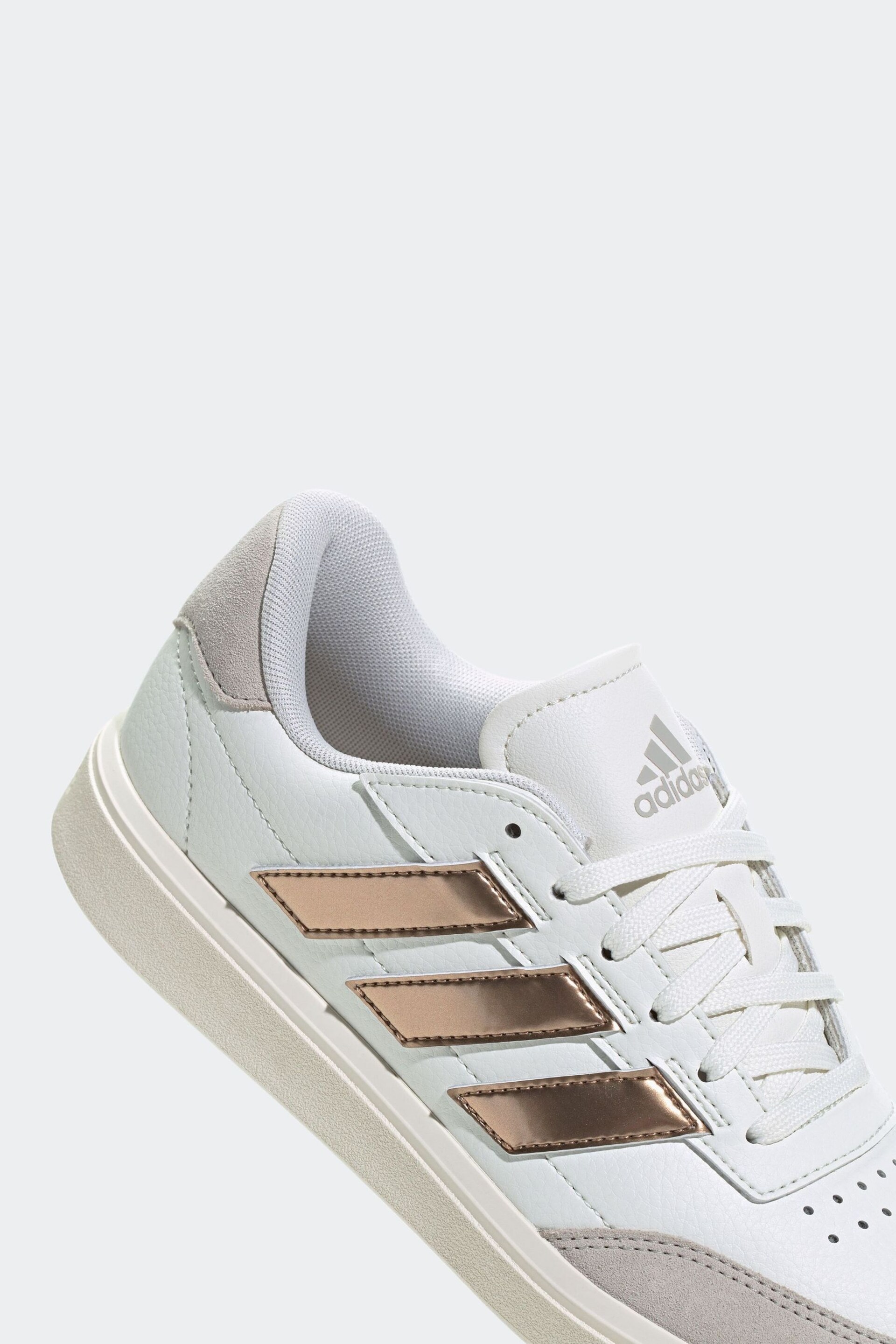 adidas Beige Court Block Trainers - Image 6 of 8