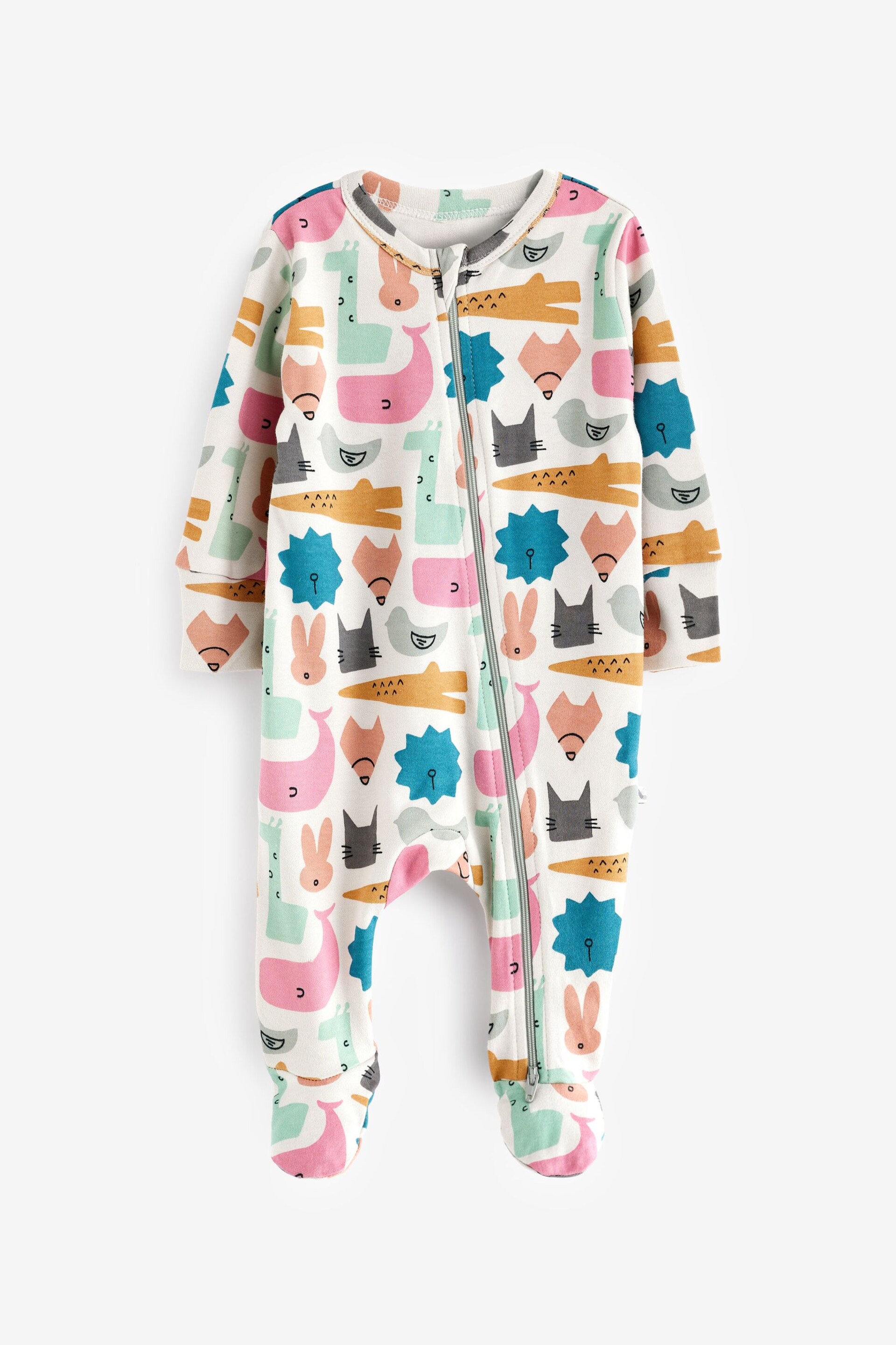 KIDLY Organic Zip Blue/Brown Sleepsuit - Image 1 of 5