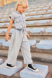 Denim Lightwash Shirt Playsuit (3-16yrs) - Image 1 of 8