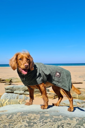 Danish Designs Green Towelling Dog Robe