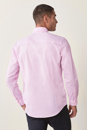 Light Pink Slim Fit Easy Iron Button Down Oxford Shirt