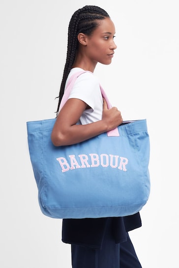 Barbour® Blue Varsity Logo Tote Bag