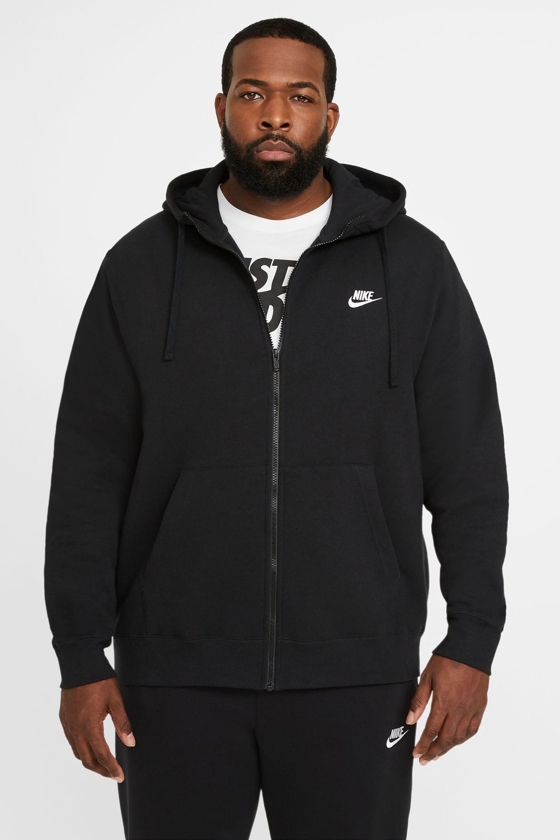 Buy Nike Black Club Zip Through Hoodie from the Next UK online shop
