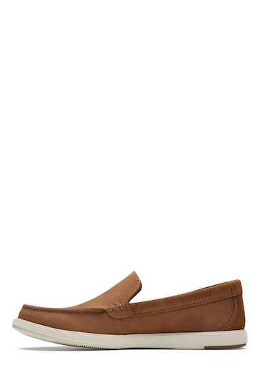 Clarks Natural Nubuck Bratton Loafers Shoes