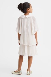 Reiss Ivory Nadia Senior Pleated Collared Tiered Dress - Image 6 of 7