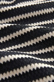 Black/White Mono Stripe Short Sleeve Heavyweight Crochet T-Shirt - Image 6 of 6