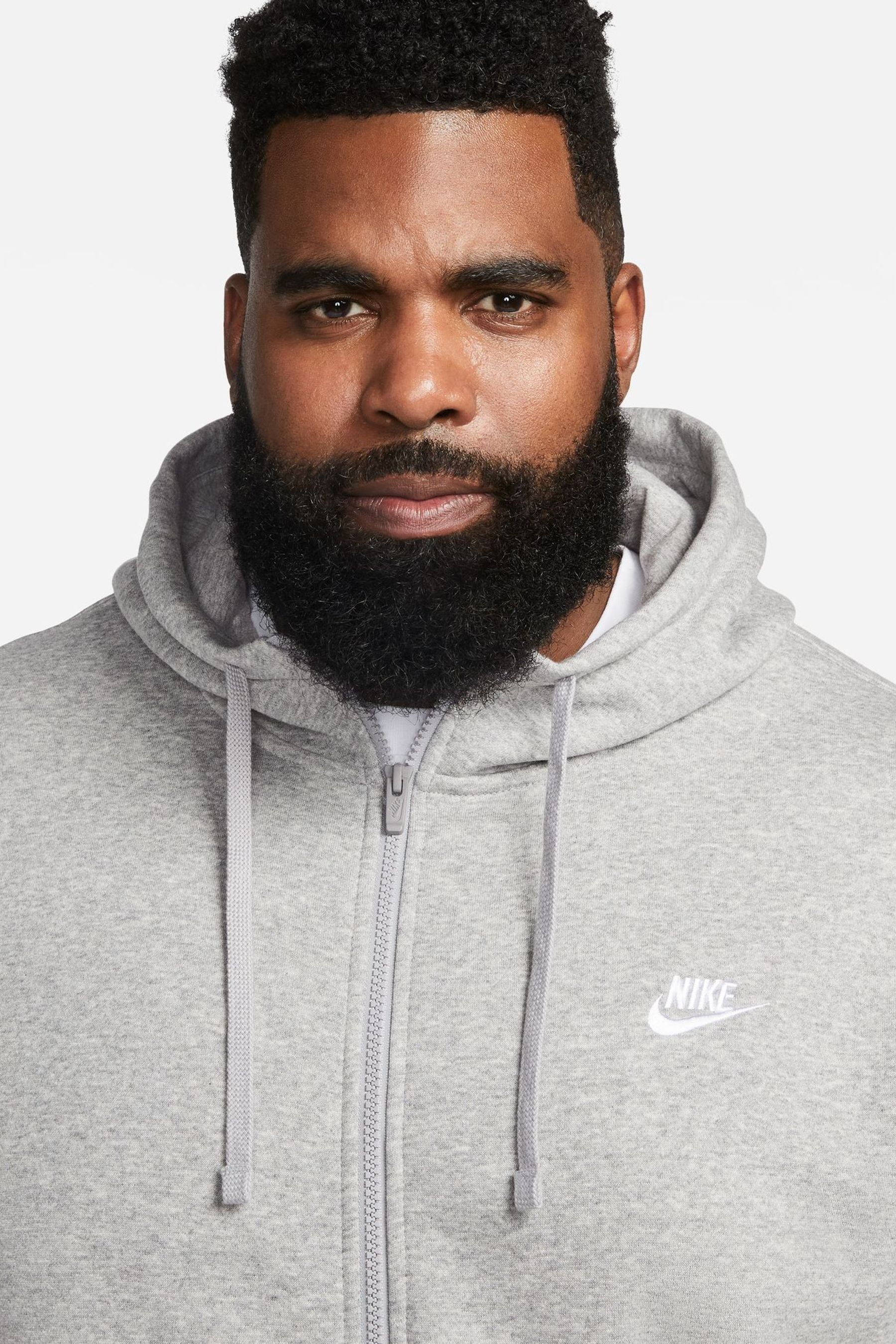 Buy Nike Grey Club Zip Up Hoodie from Next Ireland