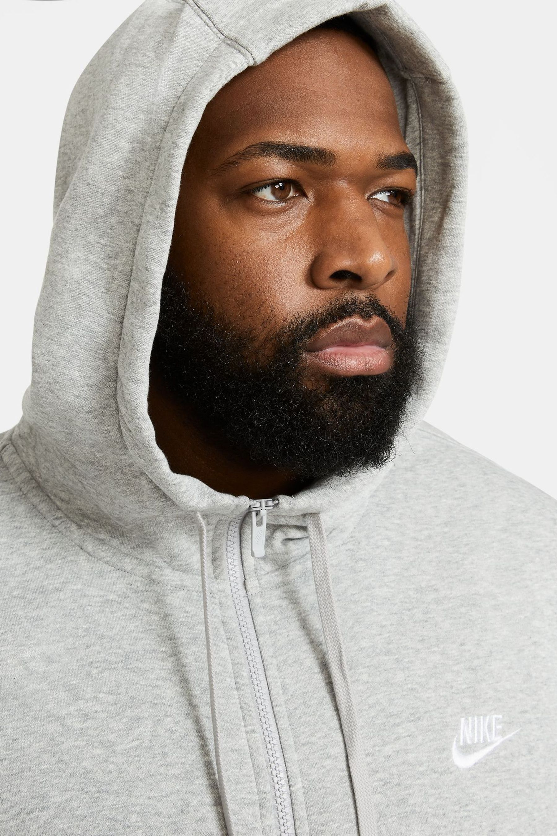 Nike Grey Club Zip Up Hoodie