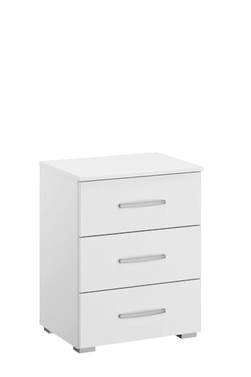 Rauch White Cameron 3 Drawer Bedside Table
