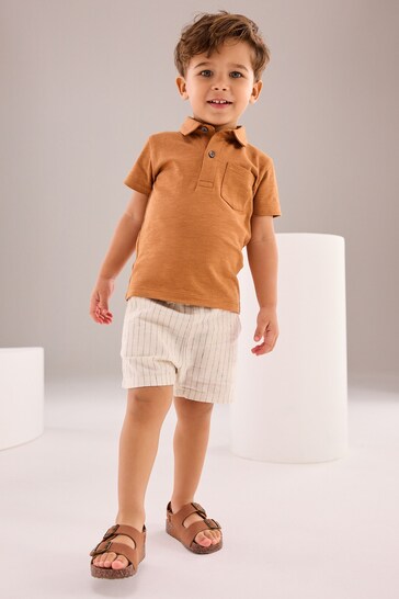 Rust Brown Short Sleeve Polo Shirt (3mths-7yrs)