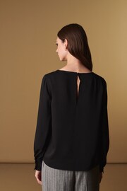 Black Premium Lightweight Long Sleeve Blouse - Image 4 of 8
