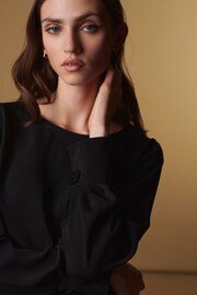 Black Premium Lightweight Long Sleeve Blouse - Image 5 of 8