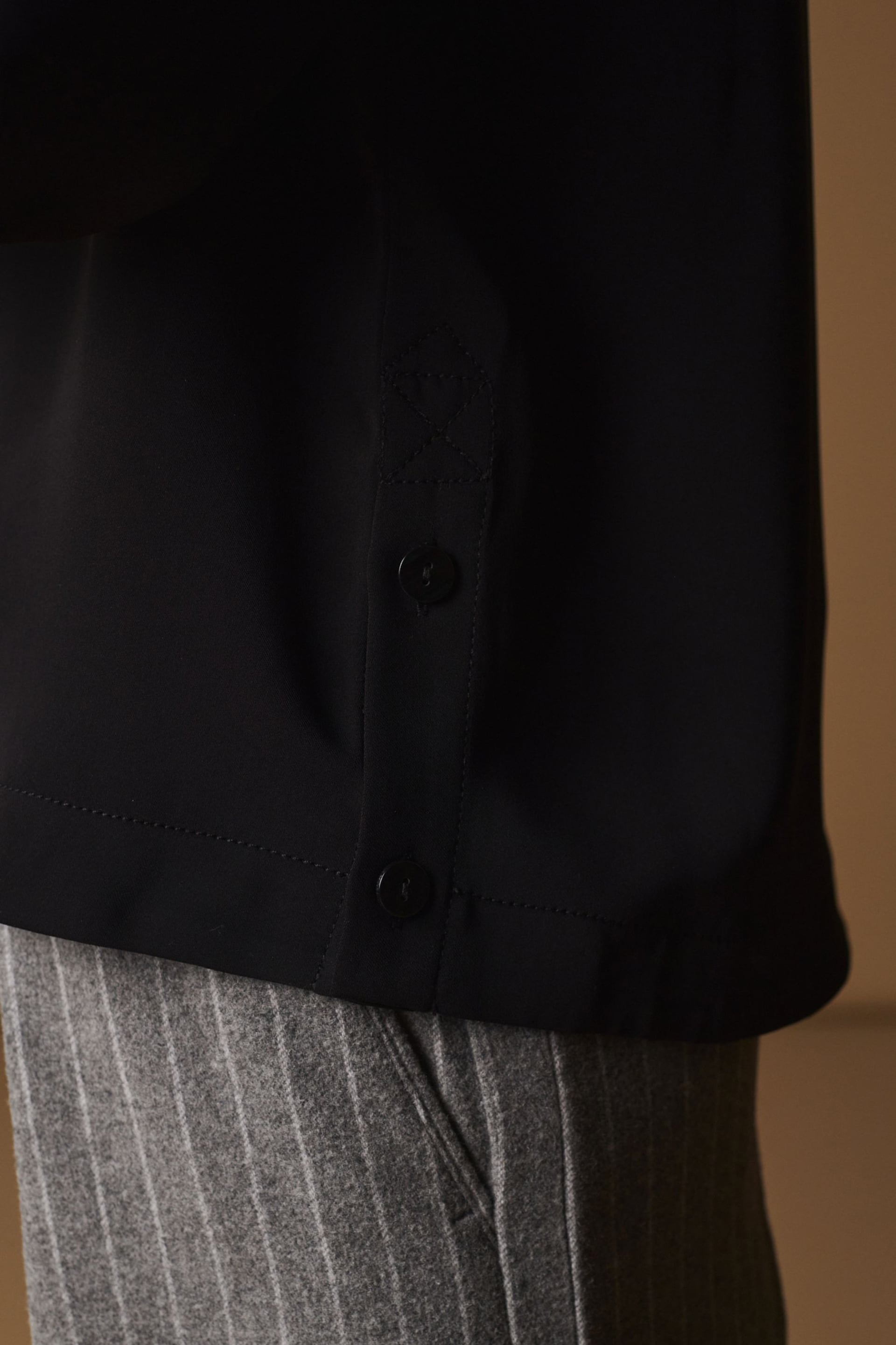 Black Premium Lightweight Long Sleeve Blouse - Image 6 of 8