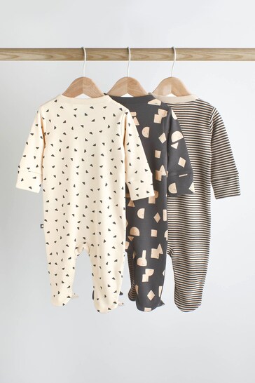 Monochrome Baby Sleepsuits 3 Pack (0mths-3yrs)