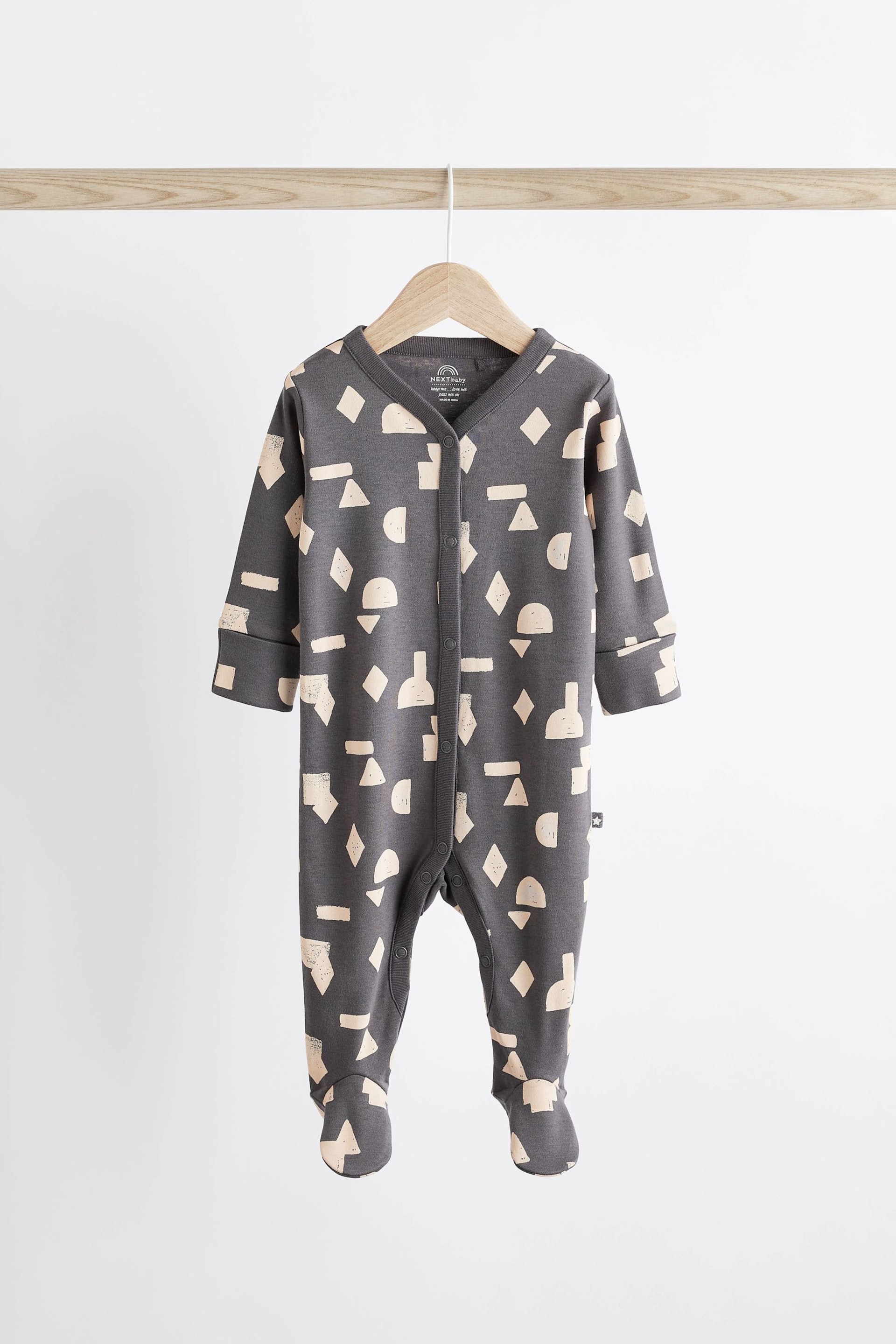Monochrome Baby Sleepsuits 3 Pack (0mths-3yrs) - Image 5 of 11