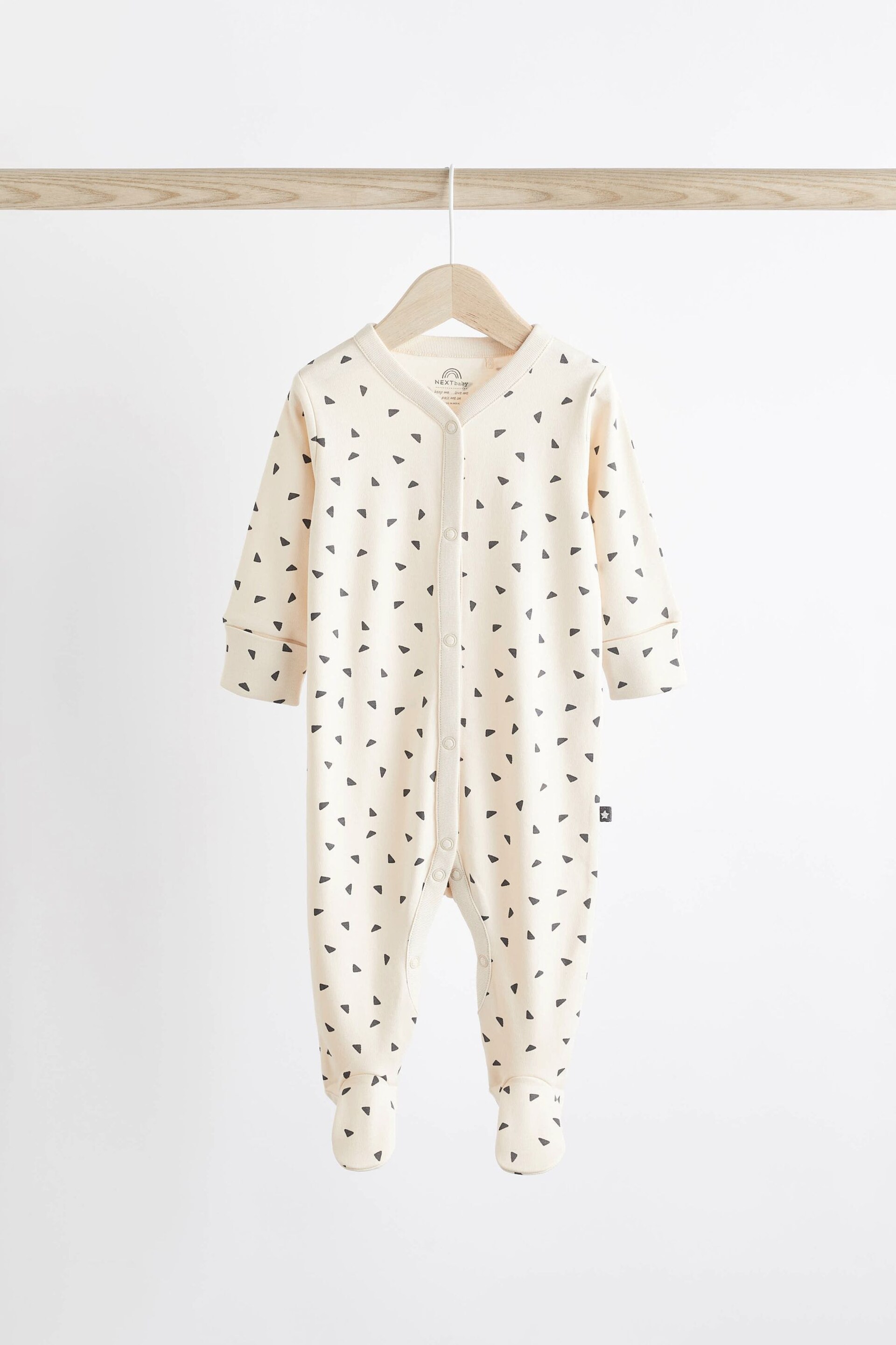 Monochrome Baby Sleepsuits 3 Pack (0mths-3yrs) - Image 6 of 11