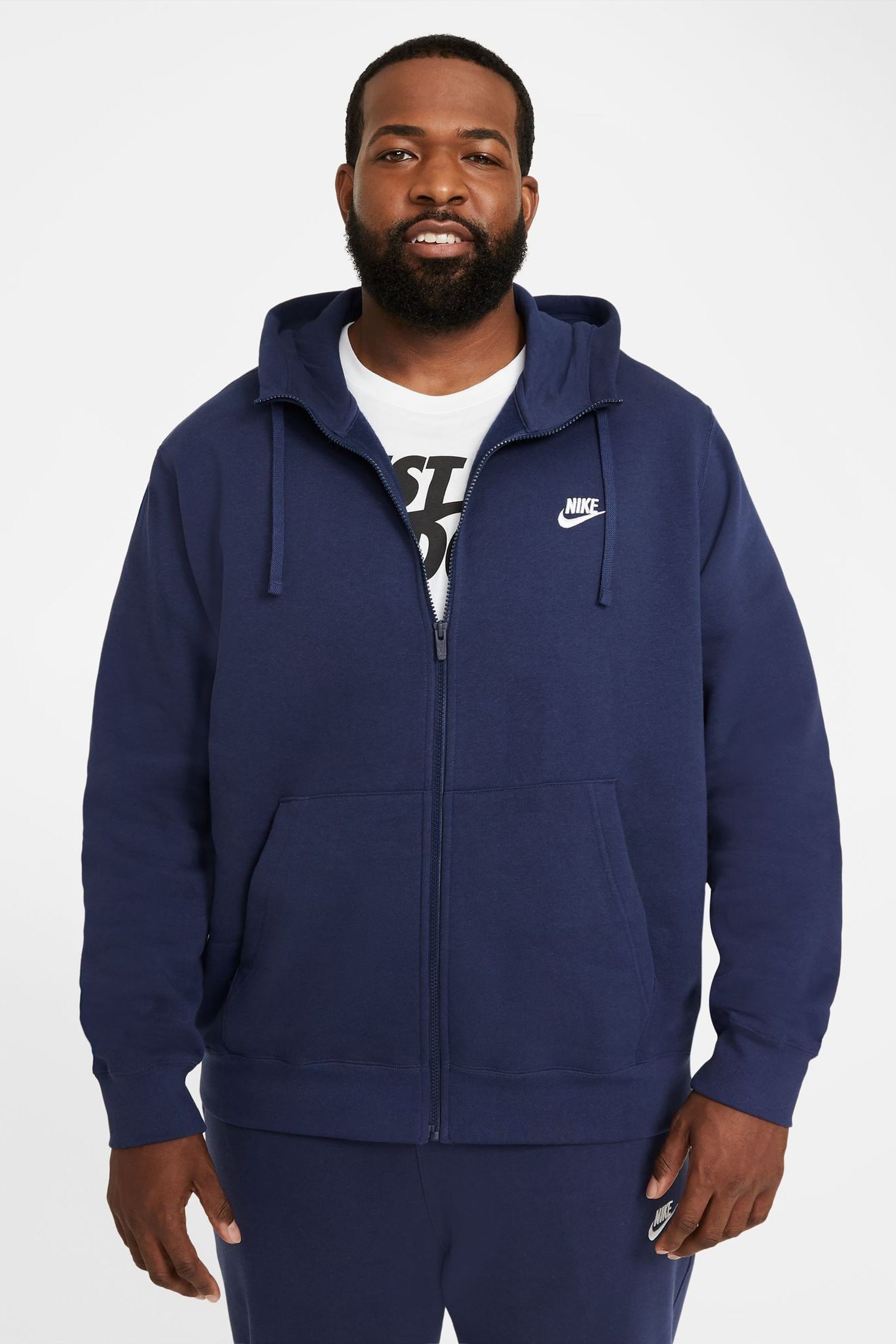 Buy Nike Navy Club Zip Up Hoodie from the Next UK online shop