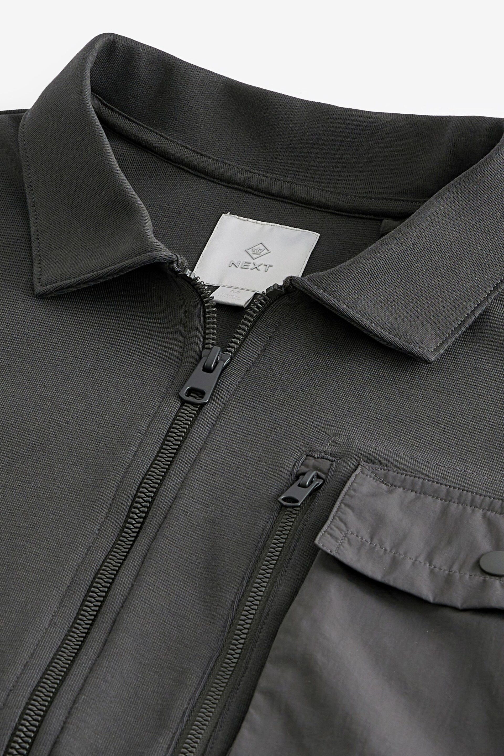 Slate Grey Utility Shacket - Image 9 of 10