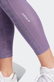 adidas Purple Techfit Printed 7/8 Leggings - Image 3 of 8