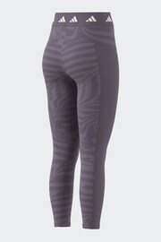 adidas Purple Techfit Printed 7/8 Leggings - Image 6 of 8
